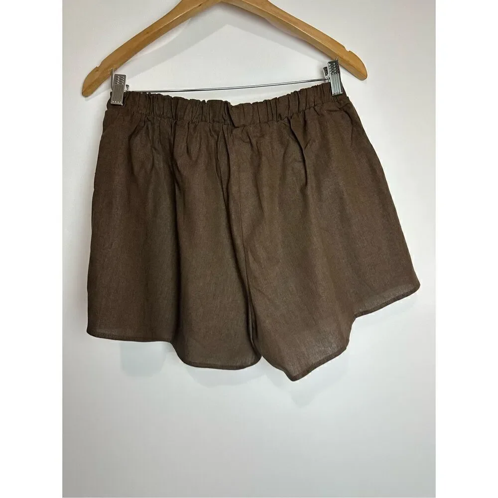 Brown Linen Short Set - Picture 8 of 9